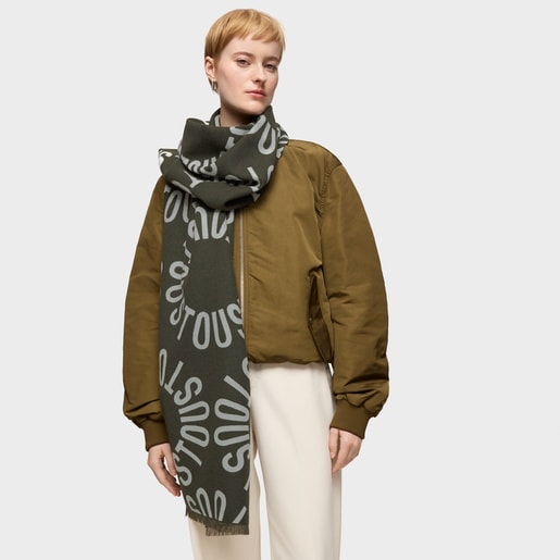Tous Foulard caqui TOUS Round Logo Descuento