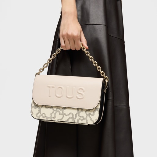 Tous Bandolera mediana Chain negra y beige Kaos Icon Liquidación