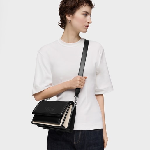Tous Bandolera mediana negra Audree Canvas Precios de Black Friday