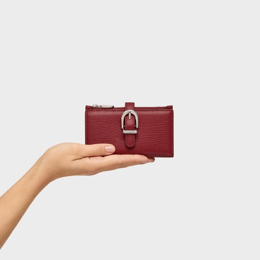 Tous Cartera de piel granate TOUS Buckles Tienda de fábrica