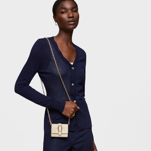 Tous Monedero tarjetero colgante beige TOUS Buckles Silhouette En oferta