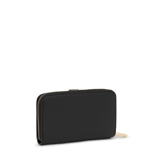 Tous Billetera de piel negra TOUS Buckles